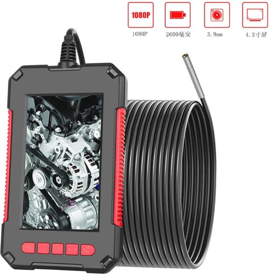 Endoskop Hd 1080 – 10 Meter Kabellänge, 4,3-zoll-bildschirm, Led-beleuchtung, Ip67 Wasserdicht