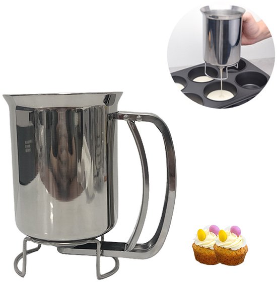 Teigspender Aus Edelstahl – Teigspender – Perfekte Kreationen Von Kuchen, Pfannkuchen Und Waffeln – Türbeschläge – Langlebig, Präzise, Einfach –