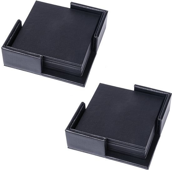 Rechteckiges Untersetzer-set 12er-pack Schwarze Keramikuntersetzer Mit Marmormuster Mit Ständer Für Alle Tassen Geeignet Ideal Für Tische Und Als