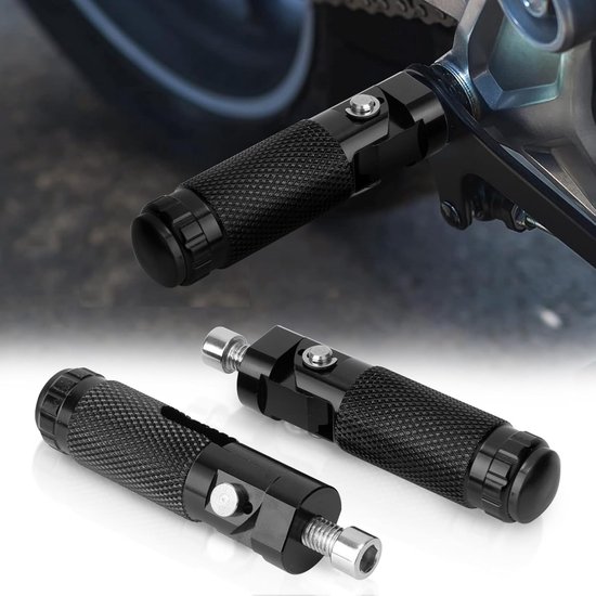 Klappbare Motorrad-fußrasten, Klappbare Fahrrad-fußrasten, 90 Grad, Universell, 8 Mm, Aluminium (paar, Schwarz)