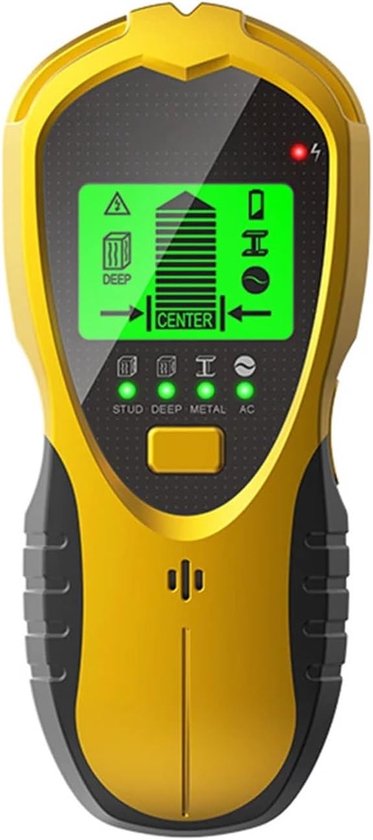 Metalldetektor-wandscanner – Balkensucher – Versteckte Objekte Aufspüren – 4-in-1-multifunktionsgerät – 172 X 76 X 37 Mm – Gelb/schwarz