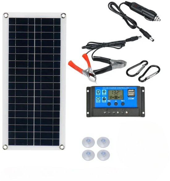 Tragbares, Flexibles Solarpanel 12 V – 10–15 Watt – Inklusive 60-a-laderegler – Kompakte Größe: 43 X 20 Cm