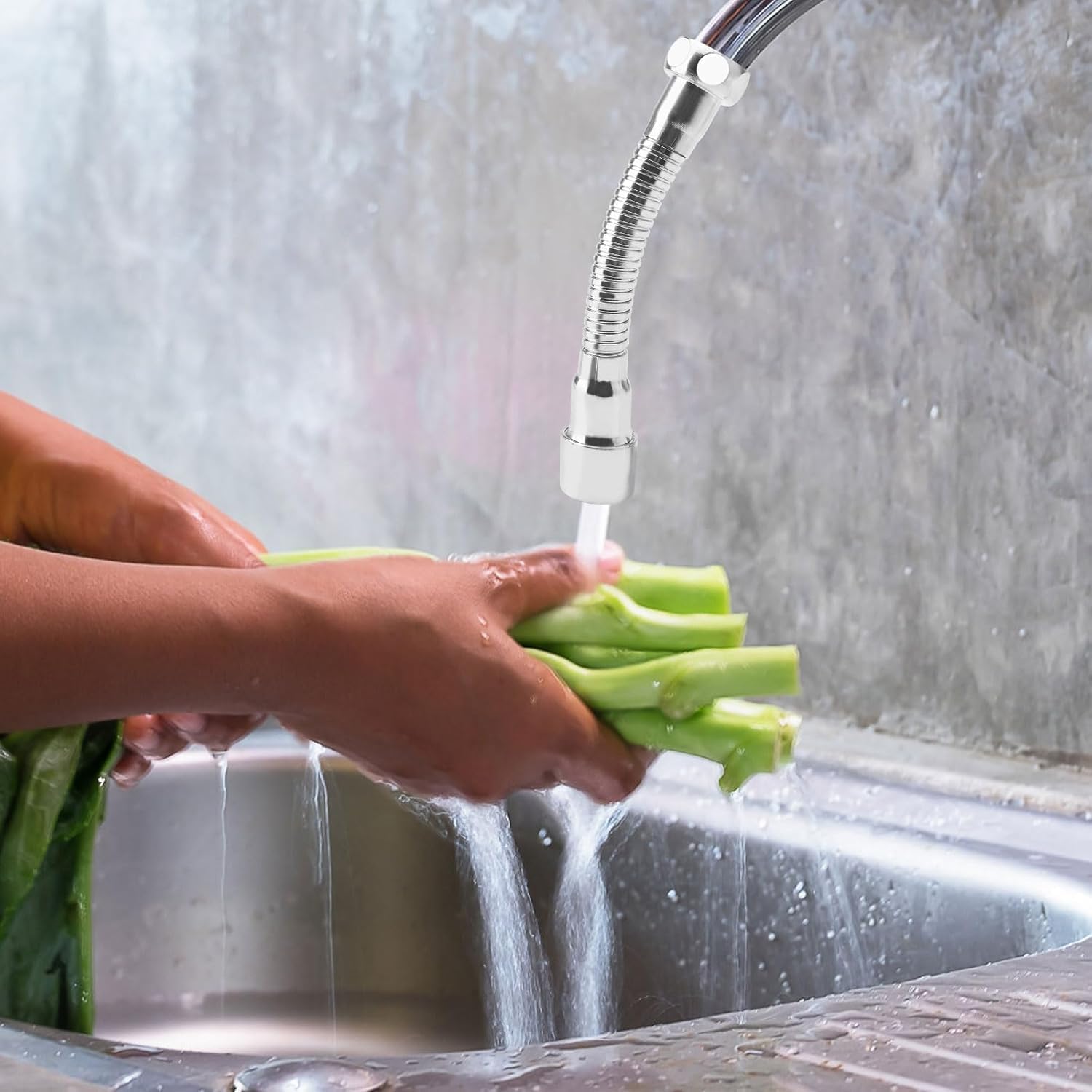 Küchenarmaturverlängerung, 360° Flexible Armaturverlängerung 20 Cm Küchenarmaturverlängerung Mit Adapter Universelle Spülbeckenverlängerung Für Badezimmer, Balkone Und Toiletten