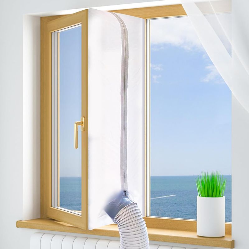 400 Cm Fensterdichtungsstoff Für Tragbare Klimageräte Und Wäschetrockner, Fensterdichtungsset Für Tragbare Klimageräte, Fensterdichtung, Kompatibel Mit Allen Tragbaren Klimageräten