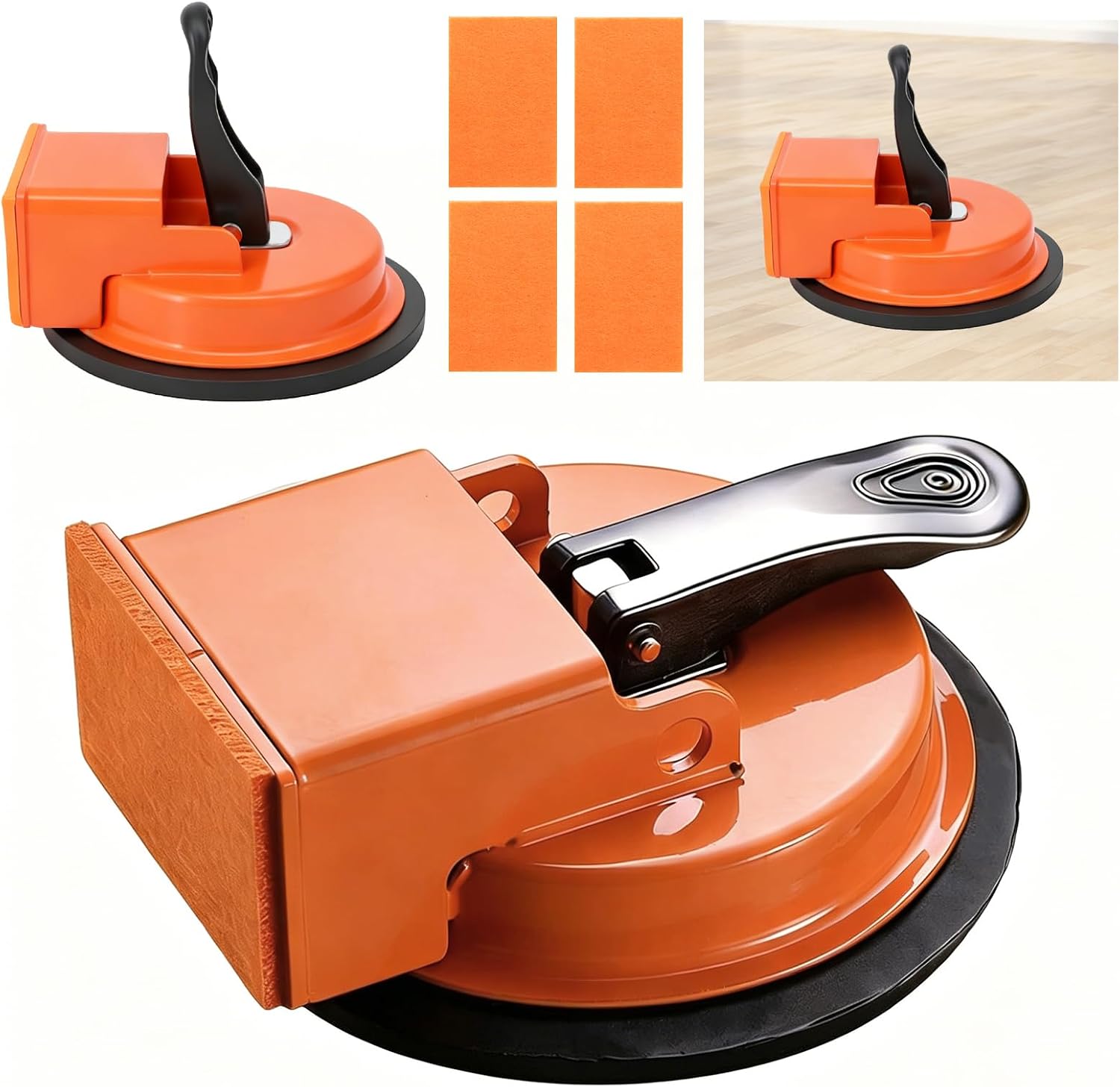 Reparaturwerkzeug Für Laminatböden Mit Saugnapf, Robuste Klemme Mit Saugnapf Für Laminat, Parkett, Fliesen, Sockelleisten, Holzverkleidungen, Wohnzimmer, Wohnung, Badezimmer