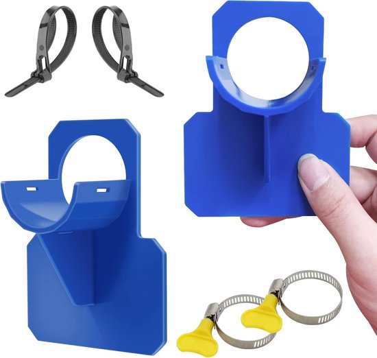 2 Blaue Poolschlauchhalter, Poolschlauchzubehör Mit Schutz Vor Durchstichen, Reißen Und Zugentlastung (30-37 Mm)