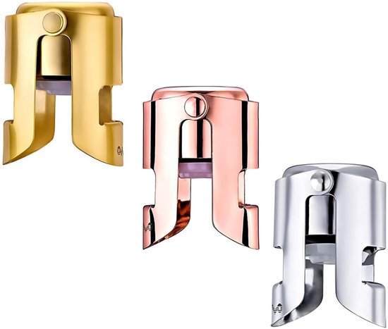 Allecto – Champagnerverschluss – Flaschenverschluss Aus Edelstahl – Perfekt Für Sekt – 3-teiliges Set – Ideal Für Partys – Hält Die Kohlensäure...