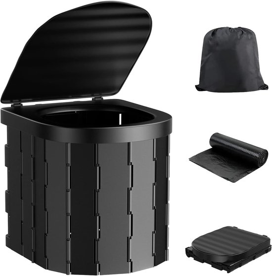 Faltbare Campingtoilette – Tragbarer Wickeltisch – Für Outdoor-camping – Geruchshemmend – 33 X 28 X 6,8 Cm – Schwarz