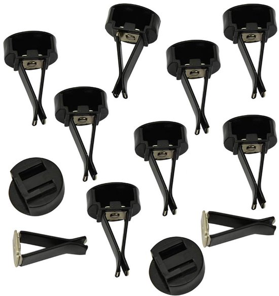 Set Mit 10 Quadratischen Lüftungsschlitzclips Für Autos Mit Kunststoffschlitzkopf, Ersatzclips Für Die Klimaanlage, Schwarz