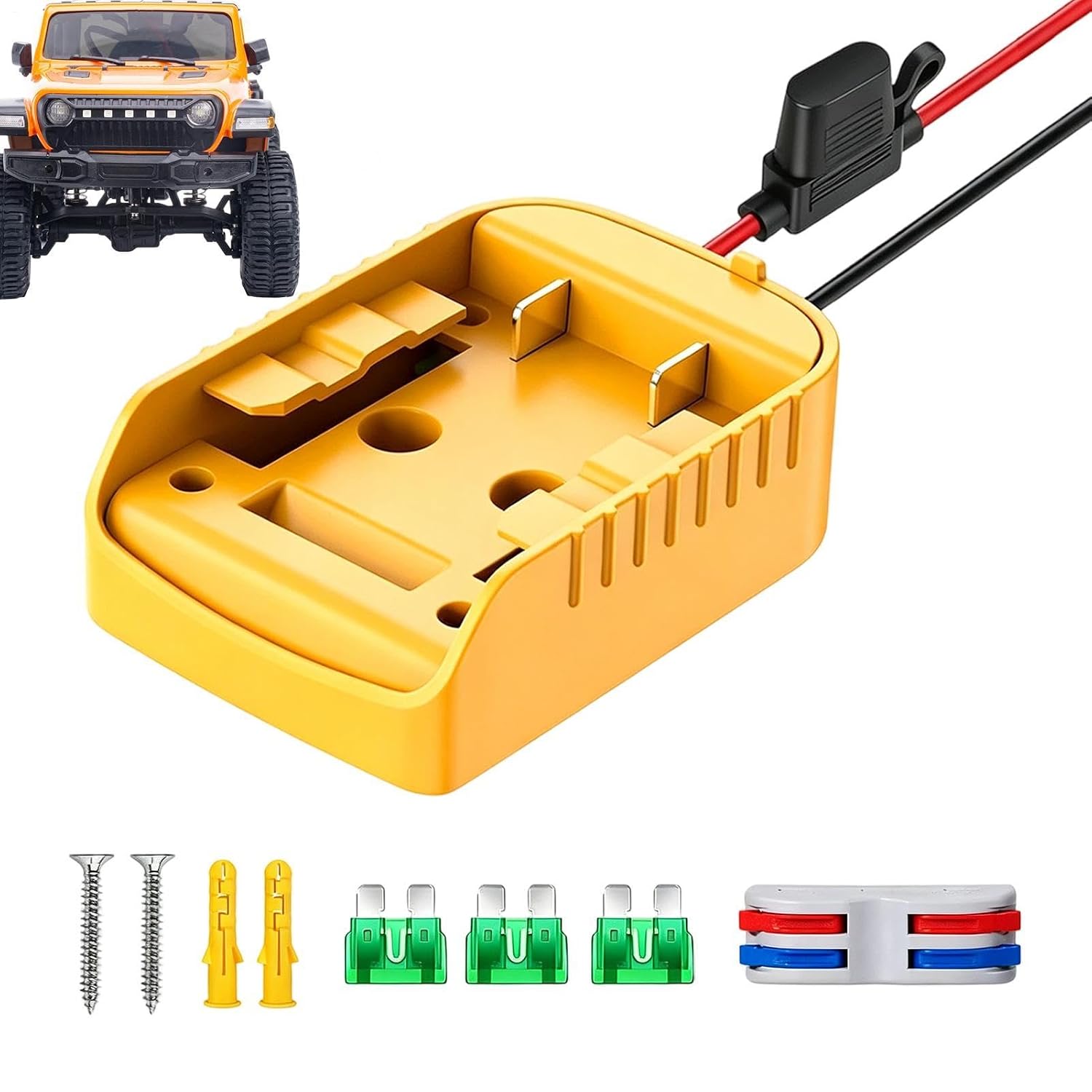 Akkuadapter Für Kinder-elektroautos, Anschlusswerkzeug Mit Ein-/ausschalter, Sicherung, Akku-set Für Lampen, Ventilatoren, Rc-fahrzeuge Und Lichter