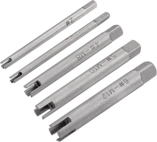 Handgewindebohrer-set - 5-teiliger Gewindeausdreher M5-m12 / 8-10-1/2", Kohlenstoffstahl, 3/4-nuten, Geeignet Für Abgebrochene Schrauben