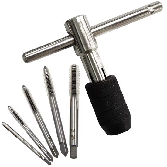 Gewindebohrer-set – Gewindebohrer-set – Gewindebohrer-set – M3/m4/m5/m6/m8 – 6-teilig