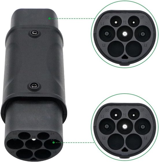 Ev-ladeadapter Typ 2 Auf Gbt-adapter 32a Typ 2 Iec 62196 Typ 2 Auf J1772 Typ 1 Ev-adapter 220v Zum Laden Von Elektroautos (typ 2 Auf Gbt)