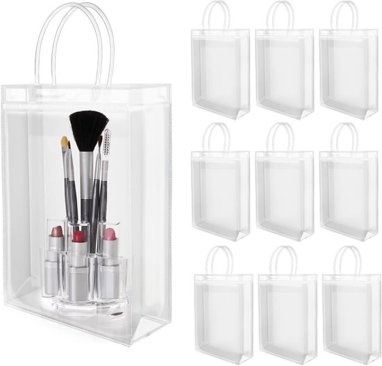 Transparente Geschenktüten, 10 Stück, 23 X 17 X 6 Cm, Verpackungs- Und Transportbeutel Für Geschenke