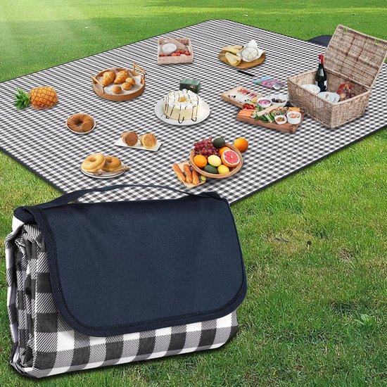 Rote Bequeme Picknickdecke 200 X 200 Cm Mit Griff Wasserdichter Unterseite Maschinenwaschbar Weiche Und Tragbare Faltbare Wanderdecke Blaues