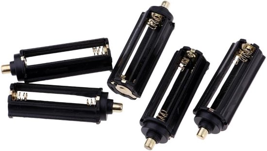 5er-pack Batteriehalter Aaa-batteriebox Mit Kabeln, Schwarz, Für Camping-taschenlampen
