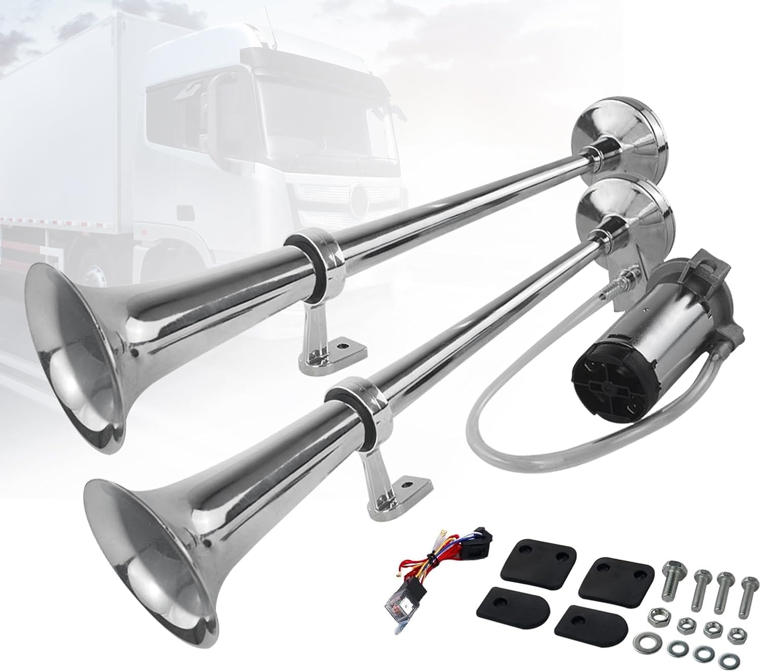 12v Autohupe, 150db Traktorhupe (zweierpack) 450mm Durchmesser Passend Für Verschiedene Modelle Von Autos, Lkws, Traktoren, Motorrädern, Booten Usw.