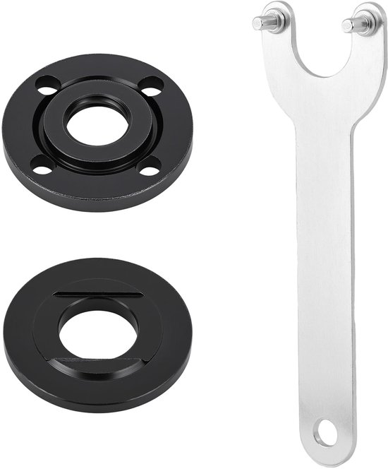 Winkelschleifer-set – Flanschmutternschlüssel – Scheibenersatz – Universal 125 Mm – Metallguss – Schwarz