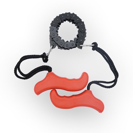 Handkettensäge – Kompakt, Tragbar, Kohlenstoffstahl, Überlebenssäge, 48 Cm, Rot