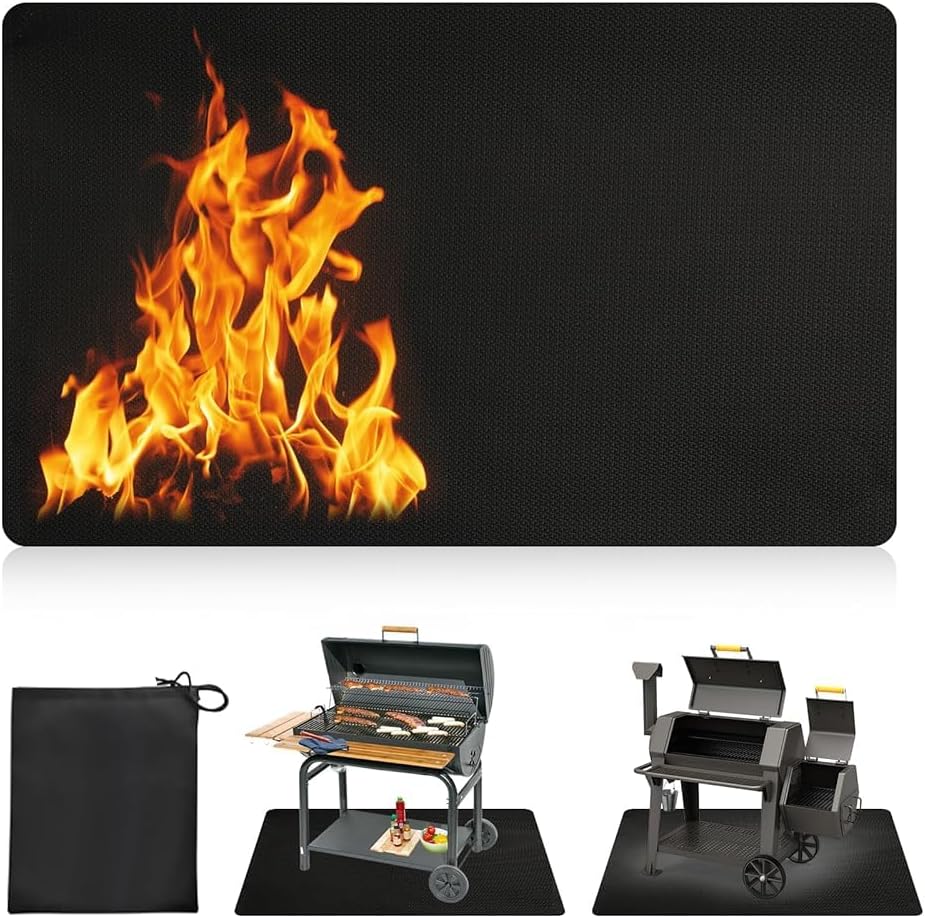 Grillmatte – 122 X 165 Cm – Feuerhemmend – Hitzebeständig – Für Grillabende Im Freien – Hitzebeständig Bis 2000 °c