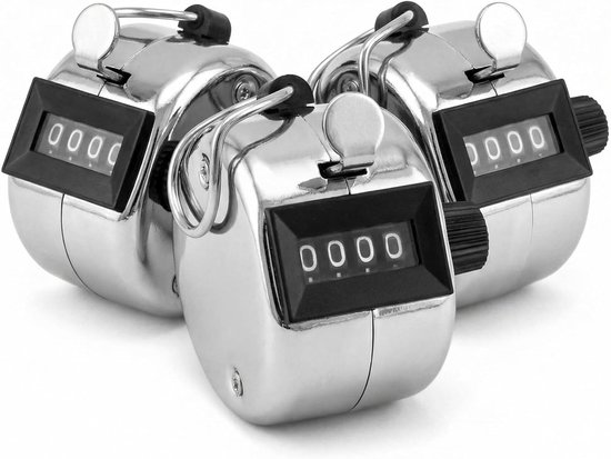 Dreiteiliger Handzähler, Metallzähler, 4-stelliger Mechanischer Zähler Für Inventur, Marketing, Fitness, Sporttrainingsschule