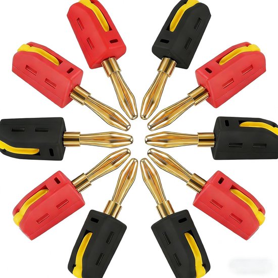 10 Bananenstecker (4 Mm), Geeignet Für Hifi-lautsprecher, Verstärker, Lautsprecherkabel Usw.