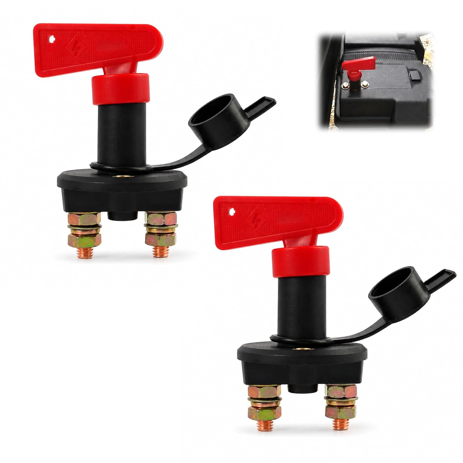 2-teiliger 12-v-batterietrennschalter, Schutzschalter, Batterietrennschalter Mit Schlüsseln Für Boot, Auto, Max. 200 A, Stromabschalter Für Elektrische Sicherheit