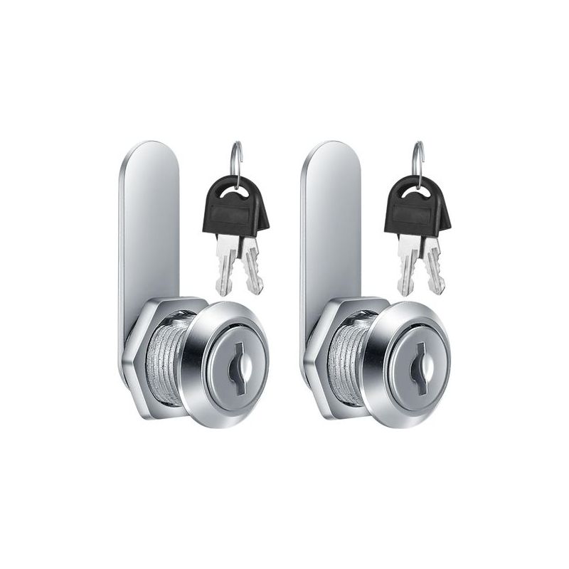 Set Mit 2 Briefkastenschlössern, 16-mm-metall-nockenschlössern, Sicherheitsschlössern Mit Schlüsseln, Für Zylindrische Schubladenschränke