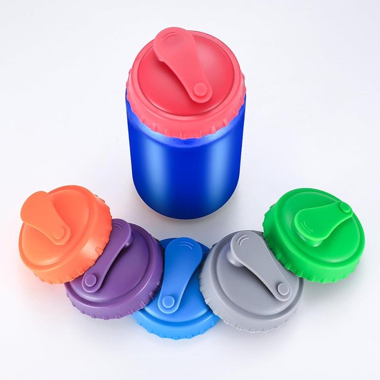 Dosenverschluss – Silikon-dosendeckel – 6 Stück – Getränkeschutz – Dosenschutz – Dosenabdeckung – Wiederverwendbar – Wasserdichter Verschluss – 63 Mm