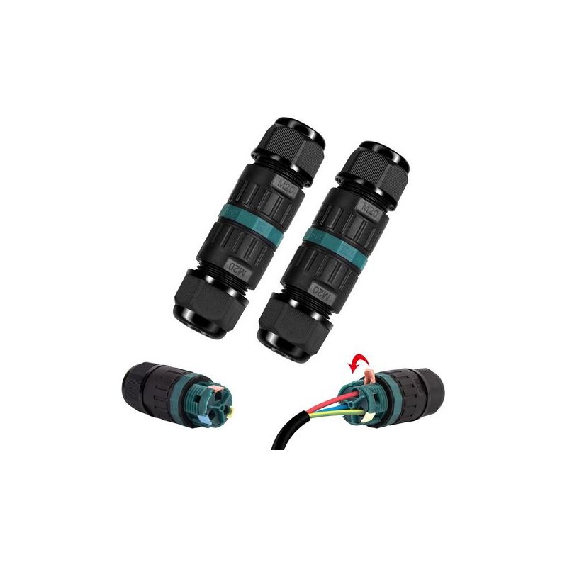 Ip68 Wasserdichter Kabelverbinder – 3-poliger Wasserdichter Kabelverbinder – Anschlusshülse Für Kabel Mit 5–12 Mm Durchmesser – 2-wege-ip68-wasserdichte Anschlussdose Für Den Außenbereich