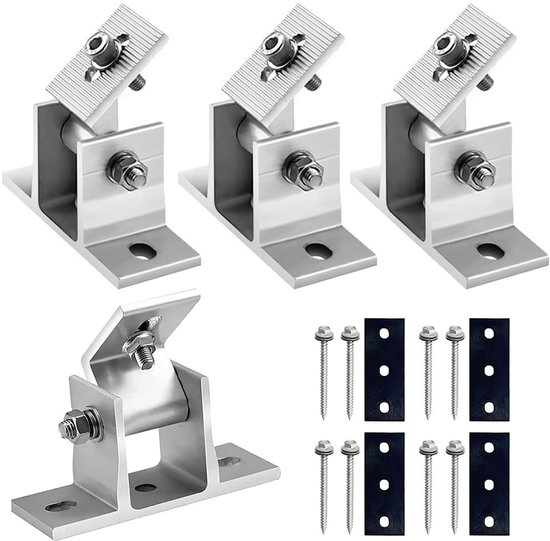 Solarmodulhalterung 4-teilige Verstellbare Solarmodulhalterung Aluminiumlegierung Freistehende Verstellbare Photovoltaik-solarmodulhalterung Für