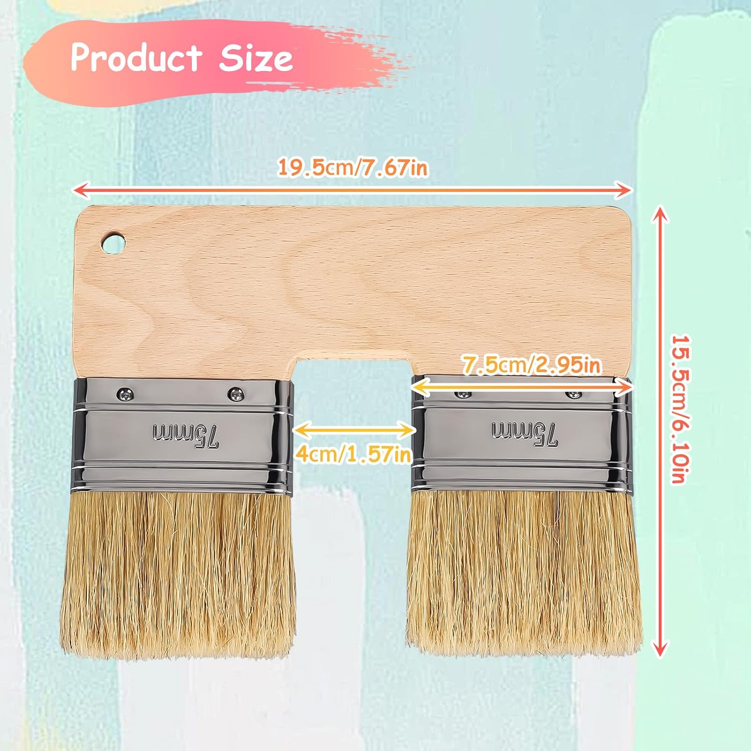 Strukturpinsel, U-förmiger Pinsel, Doppelflachpinsel, Acrylfarbenpinsel, Holzgriff, Beizpinsel Für Acryl-, Aquarell-, Öl- Und Gouachefarben