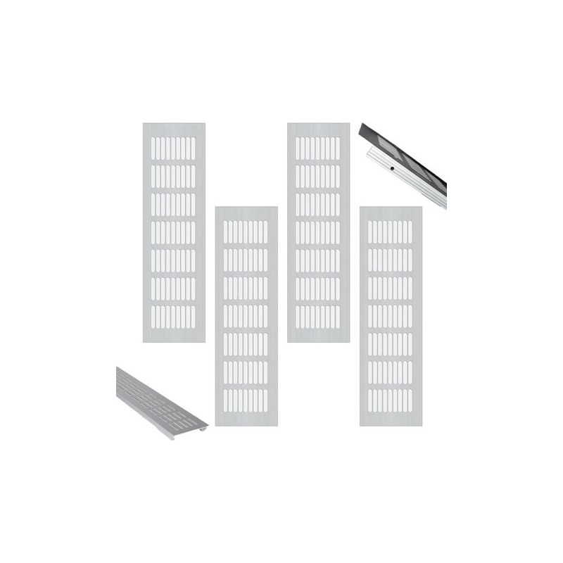4-teiliges Rechteckiges Lüftungsgitter, Lüftungsgitter, Kaminlüftungsgitter, Aluminiumlüftungsgitter, Außenlüftungsgitter, Für Schuhschrank, Küche, Wohnzimmer