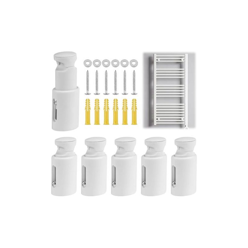 Set Mit 10 Universellen, Wandmontierten Handtuchhaltern Für Badezimmerheizkörper, Geeignet Für Gerade Oder Gebogene Heizkörper (weiß)