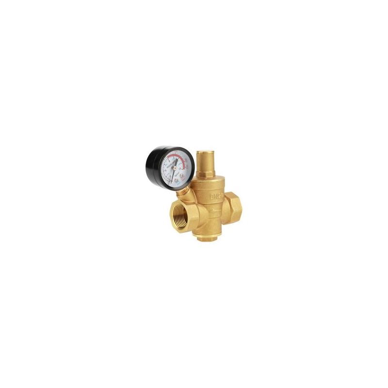 Dn25 Einstellbarer Wasserdruckregler, Messing-wasserdruckminderungsventil + Wasserdruckmanometer (dn25)