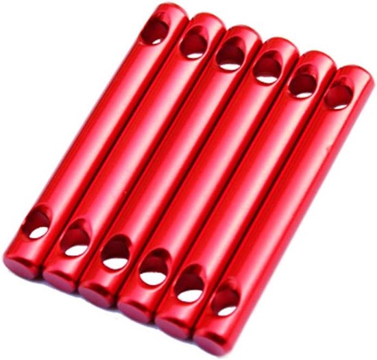 6 Stück Aluminiumstangen Mit 2-loch-windseilschnallen Zur Zeltabspannleinenverstellung Für Zelte, Wandern Und Camping