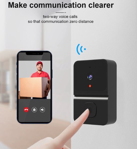Kabellose Video-türklingel, Smarte Türklingel Mit Nachtsicht, Kabellose Intelligente Video-gegensprechanlage Für Mehr Sicherheit, Zwei-wege-audio, Usb-aufladbar