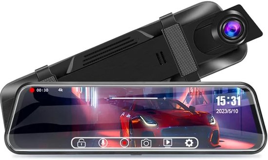 Digitaler Rückspiegel Mit Integrierter Dvr-dashcam Und Rückfahrkamera – 10-zoll-touchscreen