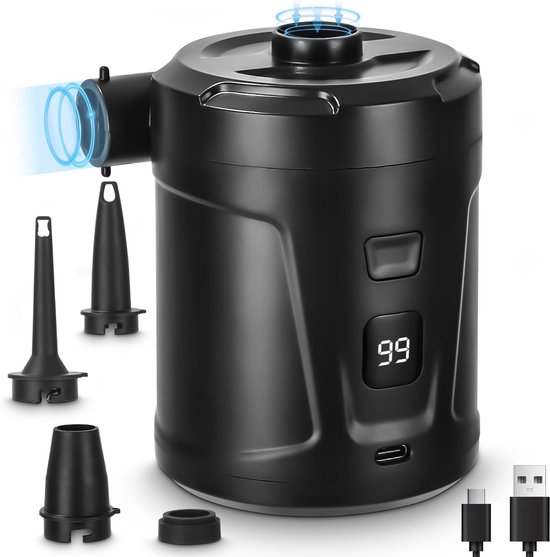 Elektrische Luftpumpe – 5200 Mah – Schwarz