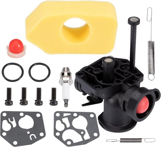 Vergaser-set Für Rasenmäher Passend Für Briggs Stratton 499809 498809a 494406 Mit Luftfilter Schraube Feder Membran Kraftstoffpumpe Und Zündkerze