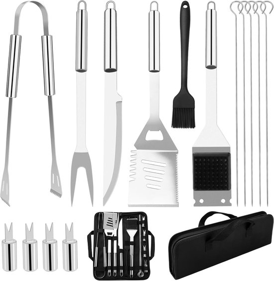 Grillzubehör 15-teiliges Grillbesteck-set Aus Edelstahl Mit Aufbewahrungstasche Grillwerkzeug-set Professionelles Grillbesteck-set Geschenkidee