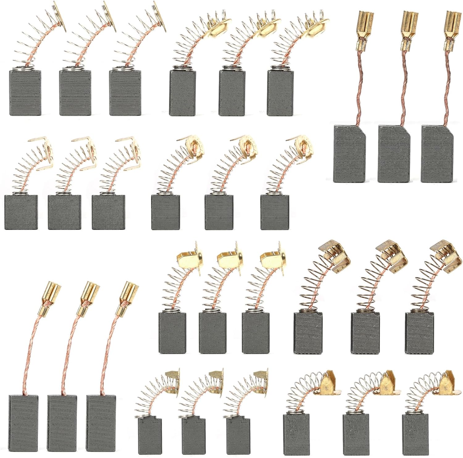 30 Kohlebürsten Für Elektrowerkzeuge, 10 Verschiedene Größen, Kompatibel Mit Bohrmaschinen, Kreissägen Und Schleifmaschinen, Universelles Ersatzset