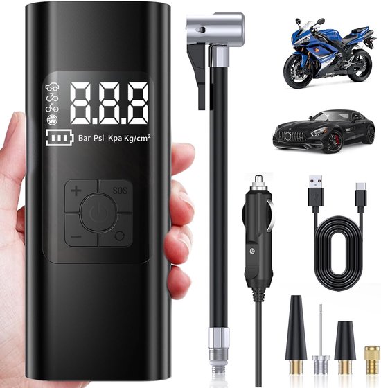 Tragbare Reifenpumpe 4500 Mah Akku 150 Psi Kabellose Smart-reifenpumpe Präzise Lcd-druckanzeige Pumpt Autos Fahrräder Motorräder Und Reifen 3x
