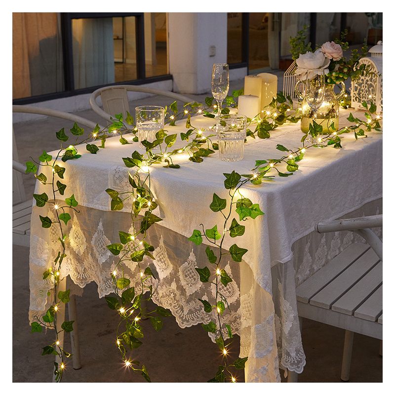 M Lange Lichterkette Mit 20 Leds Für Den Außenbereich – Künstliche Seidenblätter – Batteriebetrieben (aa) – Dekoration Für Hochzeiten, Schlafzimmer Und Garten