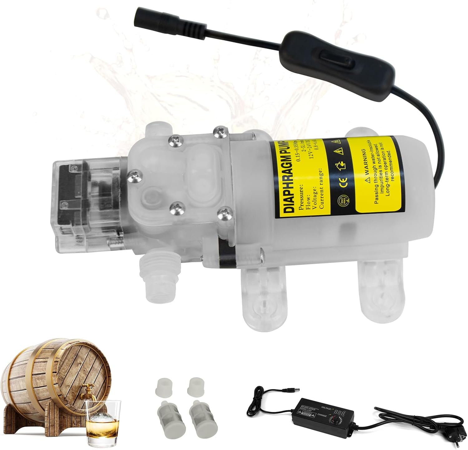 Bierpumpe Für Hobbybrauer, Elektrische Weinpumpe, Saugpumpe Lebensmittelecht, Selbstansaugend, Einstellbare Geschwindigkeit Mit 2 Filtern Zum Pumpen Von Wasser, Wein Und Anderen Getränken