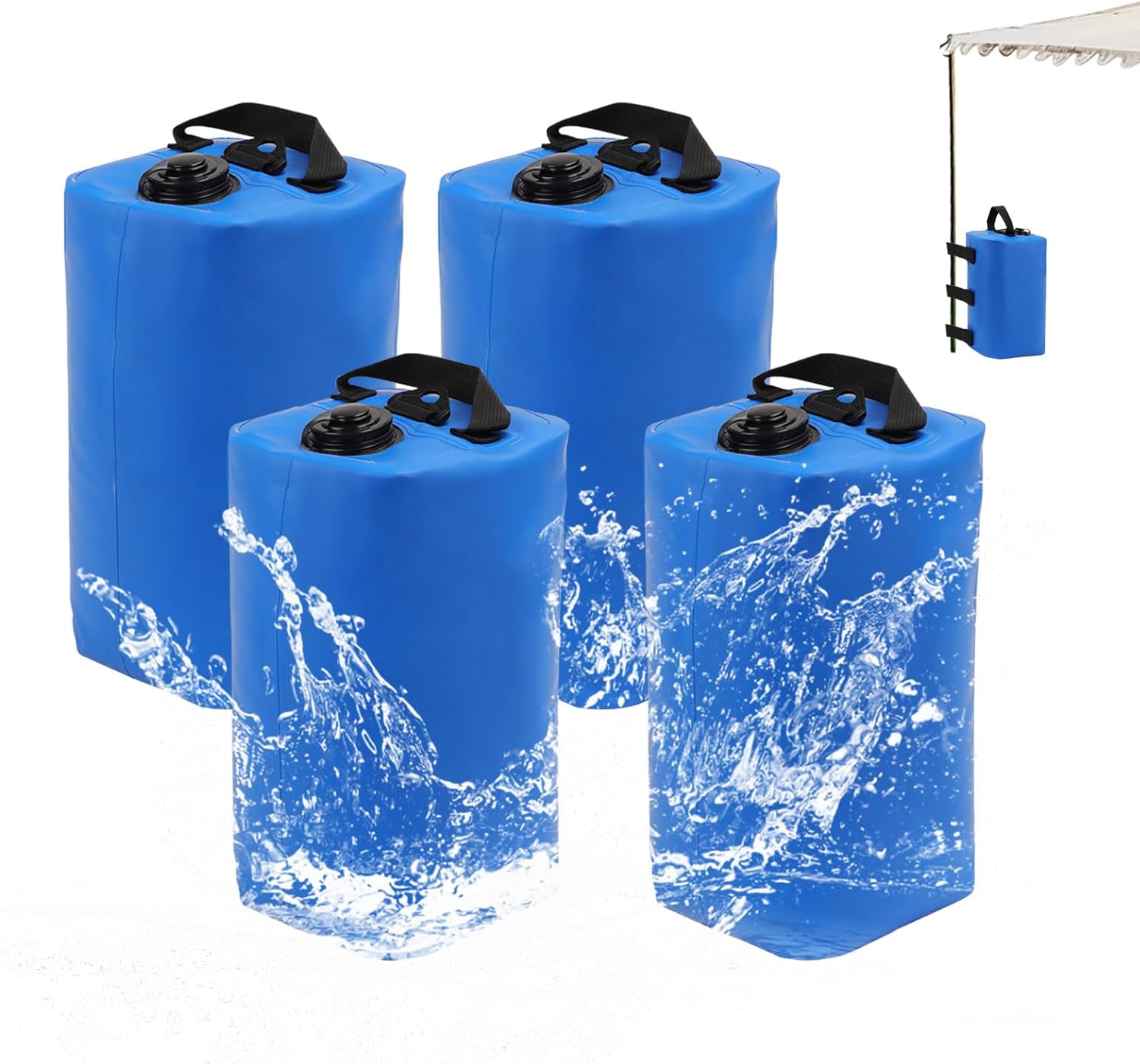 Set Mit 4 Pavillongewichten - 10 L - Ballastsäcke - Mit Wasser Befüllbar - Gewichte Für Pavillons, Gartenzelte, Festzelte (a)