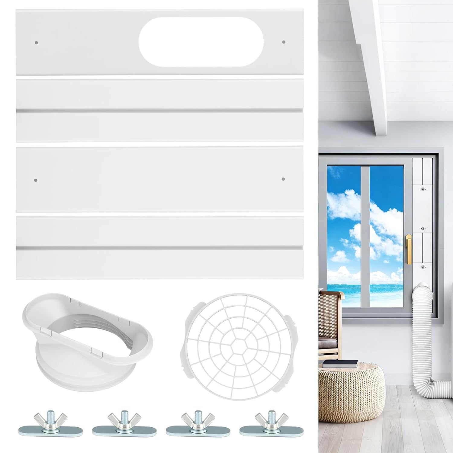 Set Mit 4 Fensterdichtungen Für Mobile Klimageräte, Geeignet Für Die Meisten Vertikalen Und Horizontalen Schiebefenster