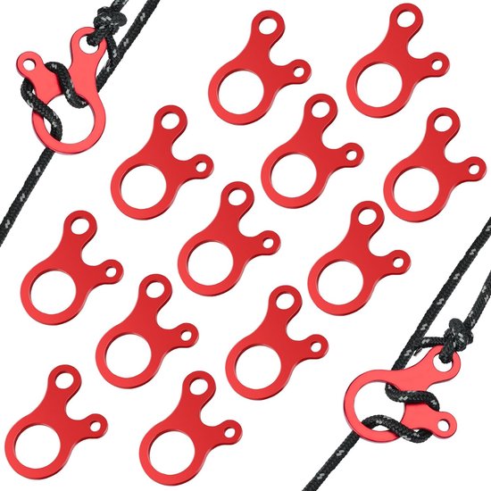 Seilspanner, 12-teilig, Aus Aluminiumlegierung, Für Camping, Zeltleinenversteller, Zeltseilspanner Für Picknicks, Outdoor-aktivitäten, Zeltzubehör
