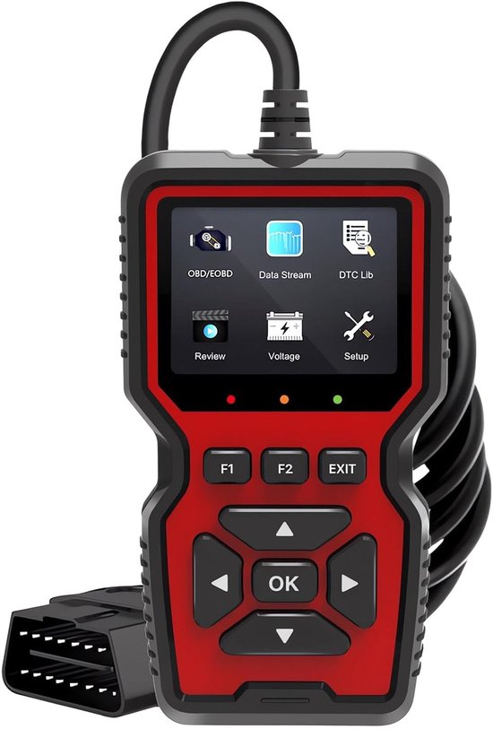 Obd2 Scanner Kfz Diagnosegerät Mit Fehlercode Lesefunktion Anzeige Von Motorkontrollleuchten 2,8 Zoll Display 10 Sprachen Schwarz
