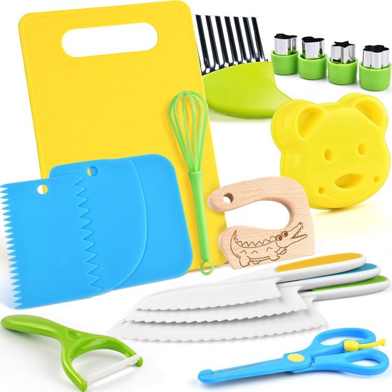 Kindermesser 17-teiliges Kindersicherheits-küchenset Kindermesser Zum Schneiden Und Zubereiten Von Obst Und Gemüse Sichere Messer Für Kinder Ab 2 2